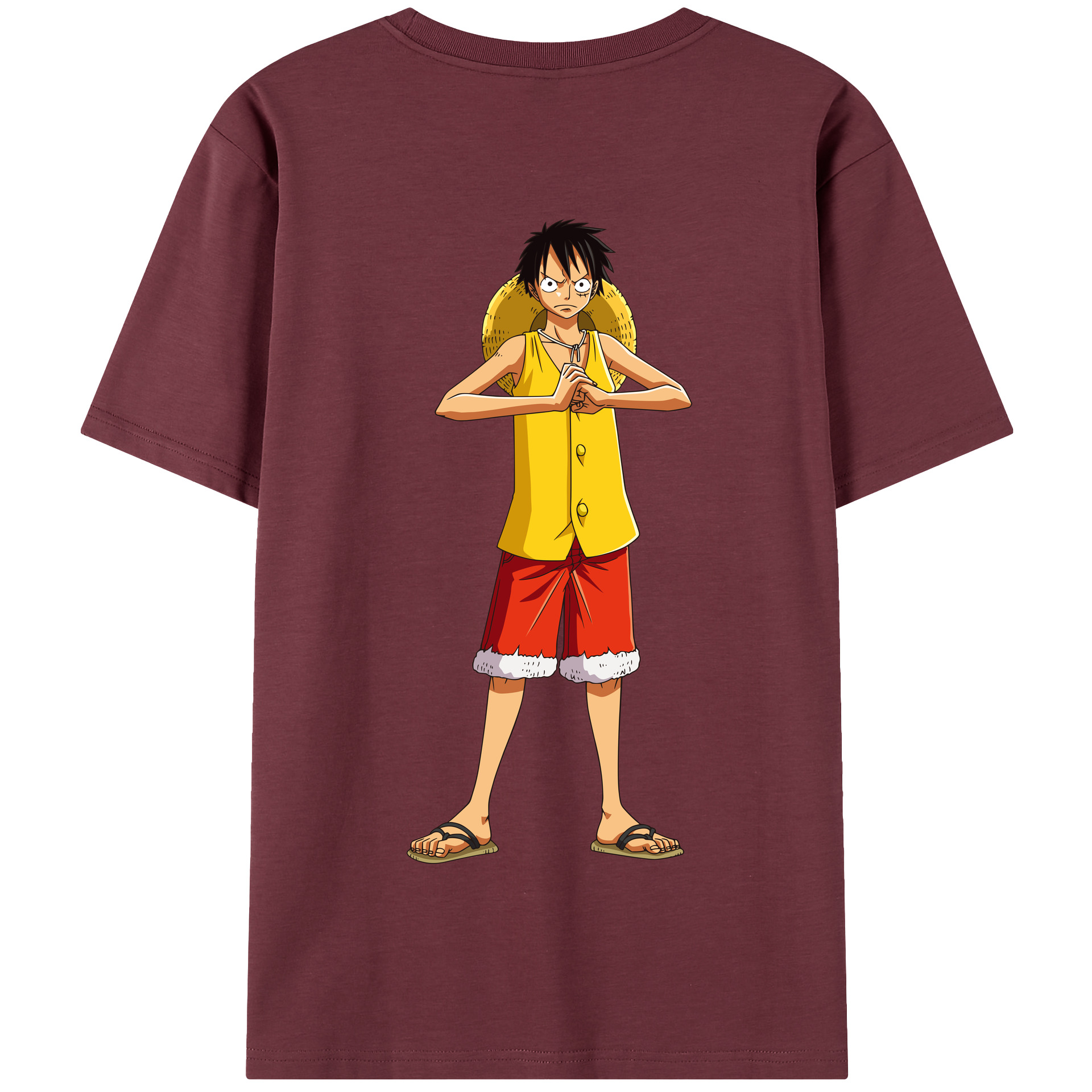 ワンピース モンキー・D・ルフィ ONE PIECE Monkey D. Luffy 綿100％半袖Tシャツ（背面プリント）